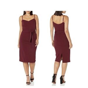 Dress the Population Women's Veronique Bodycon Midi Dress Burgundy NWT‎ Size M